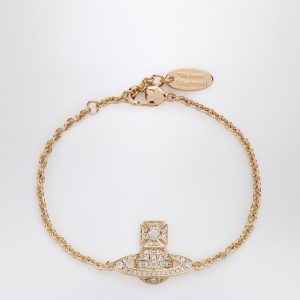 Vivienne Westwood Gold Orb logo bracelet with crystals