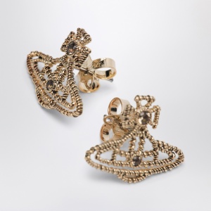 Vivienne Westwood Gold Orb logo earrings - Img 2