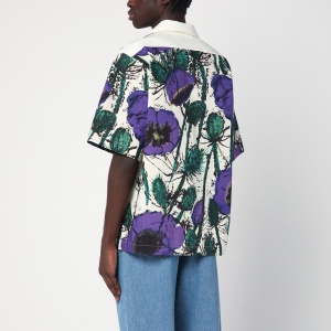 Wales Bonner Highlife bowling shirt with purple print - Img 2
