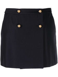 Alexander McQueen wool-cotton blend mini wrap skirt - Img 1