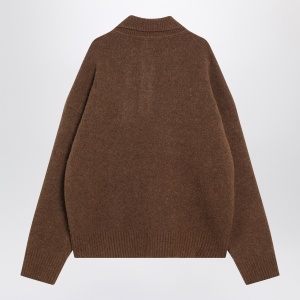 Ami Paris Ami De Coeur polo sweater in hazelnut color - Img 2