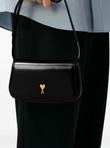 Ami Paris Glazed Leather Small Crossbody Paris Paris Bag - Img 3