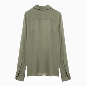 Ami Paris Olive green silk shirt - Img 2