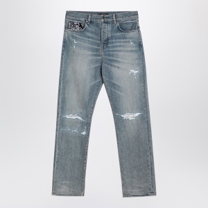 AMIRI Straight jeans with rips Antique Indigo