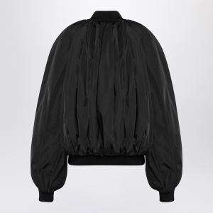 Balenciaga Draped black bomber jacket in technical micro-faille - Img 2