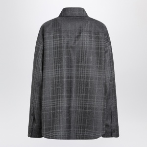 Balenciaga Grey wool tartan shirt jacket - Img 2
