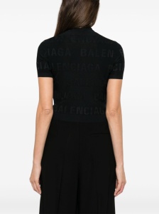 Balenciaga jacquard logo crop top - Img 4