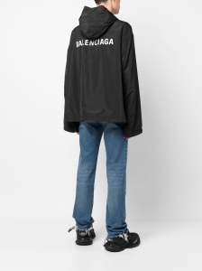 Balenciaga logo-print Hooded Windbreaker - Img 2
