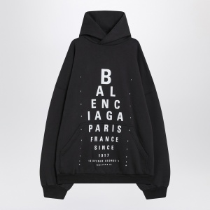 Balenciaga Optical black washed oversized hoodie