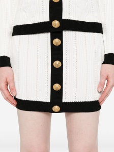 Balmain Button-embellished ribbed-knit mini skirt - Img 4