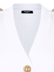 Balmain Button-Trim Cable-Knit Cardigan - Img 2