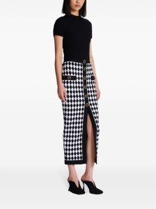 Balmain Diamond-intarsia knitted midi skirt - Img 4