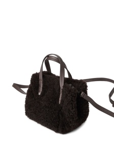 Brunello Cucinelli BC Duo mini bag in curly shearling with monili - Img 3