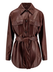 Brunello Cucinelli Belted leather jacket - Img 3