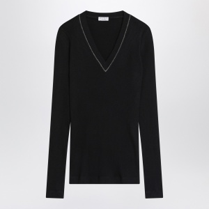 Brunello Cucinelli Blue ribbed wool sweater