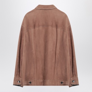 Brunello Cucinelli Brown leather overshirt jacket - Img 2