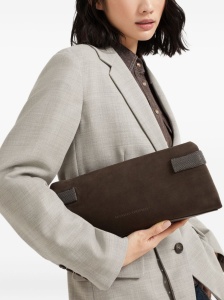 Brunello Cucinelli Essence pouch bag in suede with precious bands - Img 4