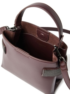 Brunello Cucinelli Essence small top-handle bag in calfskin with precious bands - Img 2