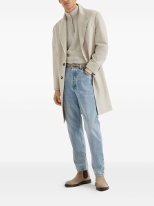 Brunello Cucinelli Herringbone twill zip-neck sweater - Img 4
