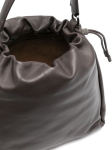 Brunello Cucinelli Mellow small bucket bag in soft leather with monili - Img 3