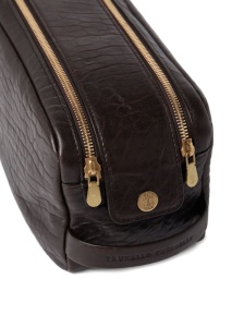 Brunello Cucinelli Textured grain leather beauty case with double zip - Img 4