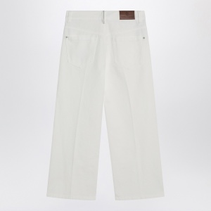 Brunello Cucinelli White cotton trousers - Img 2
