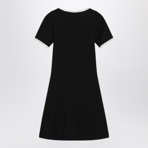 Courreges Courrèges White/black mini dress in cotton - Img 2