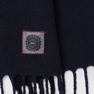 Destin Navy blue wool and cahsmere scarf - Img 2