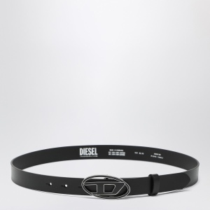 Diesel Black leather belt with Oval D buckle