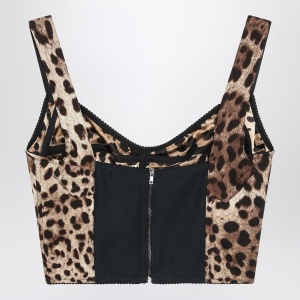 Dolce & Gabbana Dolce&Gabbana Charmeuse bustier with leopard print - Img 2