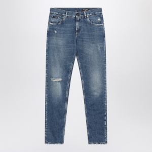 Dolce & Gabbana Dolce&Gabbana Faded-effect slim blue jeans
