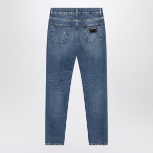 Dolce & Gabbana Dolce&Gabbana Faded-effect slim blue jeans - Img 2