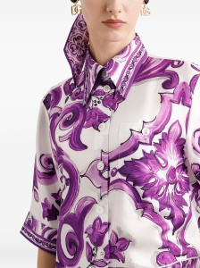 Dolce & Gabbana Silk shirt with maiolica print - Img 3