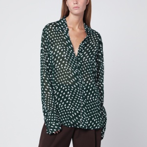 Dries Van Noten Green shirt with Irregular Polka Dot print