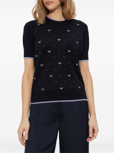 Emporio Armani Jumper with all-over micro eagle embroidery - Img 4