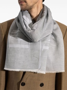 Emporio Armani Logo cotton blend scarf - Img 2