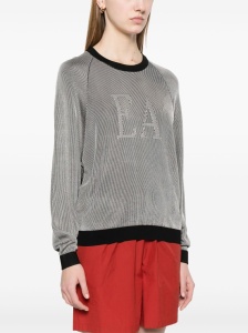 Emporio Armani Two-tone fisherman's rib jumper with EA logo - Img 4
