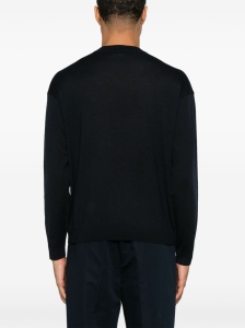 Emporio Armani Wool Blend Crewneck Sweater with Logo - Img 3