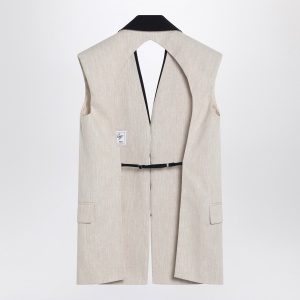 Erika Cavallini Linen waistcoat with open back - Img 2