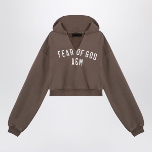 Fear of God Essentials Military green cropped sweatshirt with logo