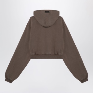 Fear of God Essentials Military green cropped sweatshirt with logo - Img 2