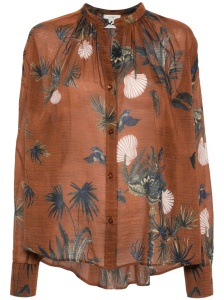 Forte Forte mix-print semi-sheer shirt