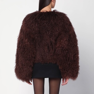 HALFBOY Short chocolate brown fur coat - Img 2