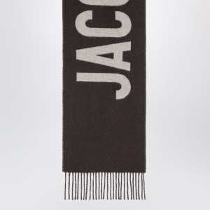 JACQUEMUS Multi-brown wool scarf with logo - Img 2