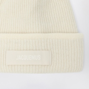 JACQUEMUS Ribbed wool hat off white - Img 2