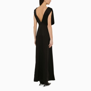 Jil Sander Long dress with black ruffles - Img 2