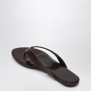 Le Monde Béryl Brown leather flip-flops - Img 2
