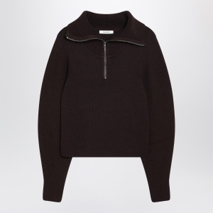 LEMAIRE Eggplant zip-up sweater
