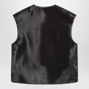 LouLou De Saison Brown Ampas vest in pony-effect leather - Img 2