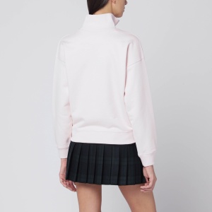 Maison Kitsuné Light pink half-zip sweatshirt with logo patch - Img 2